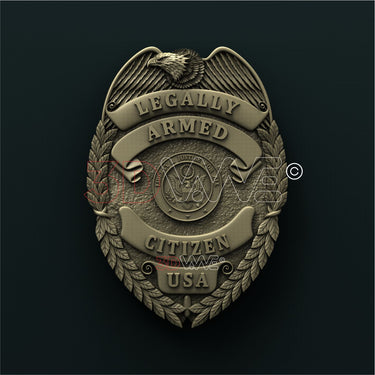 SECOND AMENDMENT BADGE 3D STL 3DWave